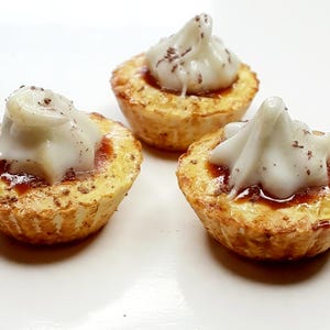 Dollhouse Miniature Polymer Clay Pumpkin Tarts With Whipped Cream