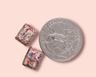 2 Polymer Clay Miniature Pop Tarts; Choice Of Strawberry, Chocolate, Cherry Or Oreo