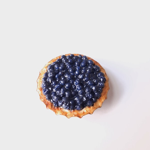 Dollhouse Miniature Polymer Clay Blueberry Pie Or Blueberry Pie Magnet