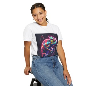 Neon Chameleon T-Shirt | Colorful Psychedelic Lizard Graphic