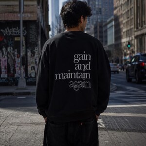 guadagna e mantieni di nuovo Felpa / Design minimalista tipografico sul retro