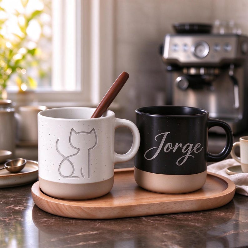 Personalized Engraved Ceramic Mug, Custom Business Logo Coffee Cup ...
