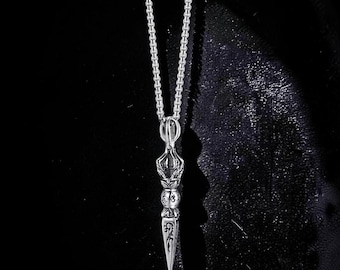 Colar com Pingente de Adaga Prateada, Estilo Gótico, Corrente Minimalista Punk, Joia Masculina, Colar em Aço Inoxidável, Presente para Ele