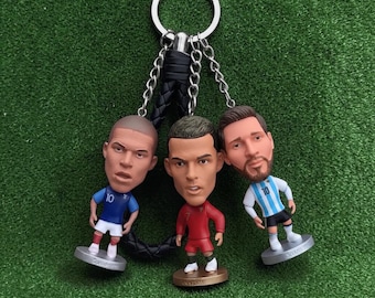 Chaveiro de jogador de futebol, desenho animado, presente para fã de futebol, mini chaveiro, acessórios da Copa do Mundo, ideia de presente personalizada.