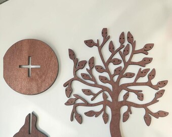 Organizador de joias em madeira, suporte para colares e brincos, estilo rústico, ideal para guardar joias e decorar o quarto ou a penteadeira. Perfeito para presentear no quarto ou na penteadeira.