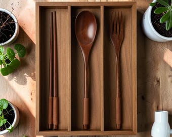 Wooden Travel Cutlery Set Eco Friendly Spoon Fork Chopsticks Reusable Utensils Portable Camping Picnic Zero Waste Gift Set