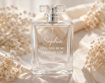 Personalized Engraved Perfume Bottle, Custom Refillable Empty Spray Bottle, Wedding Keepsake, Bridal Party Favors, Mother of the Bride Gift