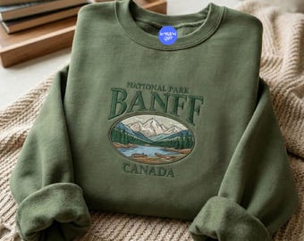 Embroidered Banff Canada Crewneck: National Park Apparel