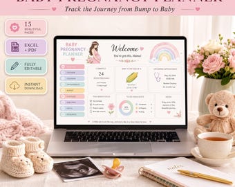 Pregnancy Planner Bundle: Excel Spreadsheet & PDF Trimester Tracker (Digital Download)