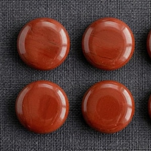 AAA Naturlig Röd Jaspis Rund Cabochon, Smyckestillverkningstillbehör med platt baksida