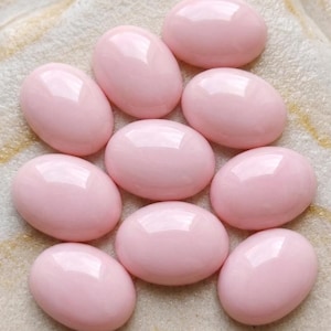 Naturlig rosa opal oval cabochon, AAA ädelsten, smyckestillverkning med platt baksida