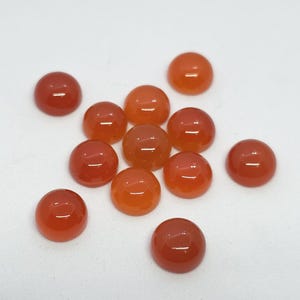 AAA Röd Onyx Rund Cabochon, Djupröd Ädelsten, Smyckestillverkning med platt baksida