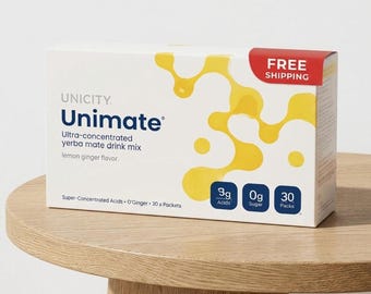 Unicity Unimate Yerba Mate Drink Mix – Lemon Flavor, Dietary Supplement