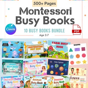 Montessori Busy Books Bundle | 500+ Pages, 10 Books (PDF, Canva)