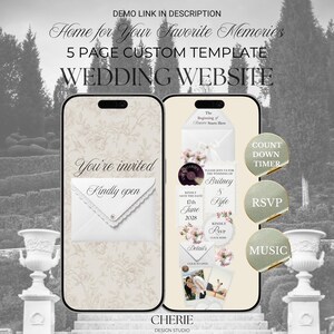 Wedding Website | Luxury Wedding Invitation Digital | Interactive Old Money Canva Template with Countdown Timer, RSVP & Music