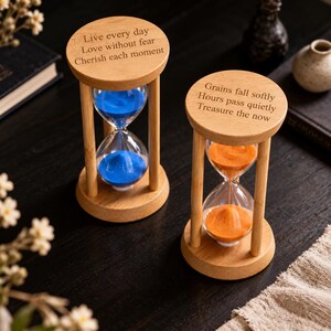 Clessidra in legno, clessidra in bambù, orologio a sabbia decorativo, decorazione per scrivania, decorazione per casa e ufficio, regalo unico per lui, regalo di compleanno