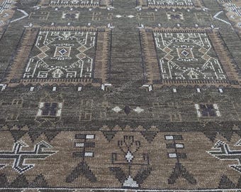 Tahj handgeknoopt handgeknoopt vloerkleed wollen vloerkleed Nieuw-Zeelands wollen vloerkleed dikpolig stijl neutraal beige handgeknoopt vloerkleed
