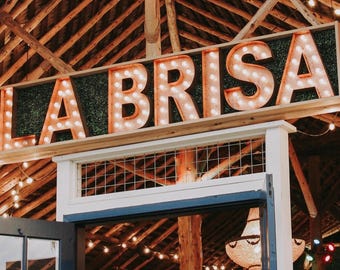 Metal Marquee Letter Light Up Sign | Custom Illuminated Initial Letters | Commercial Business & Wedding Decor