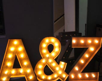 Metal Marquee Letter | Custom Light Up Number | 14 18 24 30 36 Inch | Large Lighted Sign | Wedding Event Decor | Business Symbol Commercial