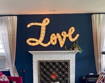 Marquee Sign Lighted Wood Sign 4pc Lighted Letters Marquee Letters Wedding Love Letters