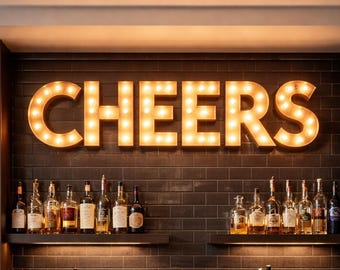 Custom 4pc Metal Lighted Marquee Letters – Personalized Wedding & Home Decor