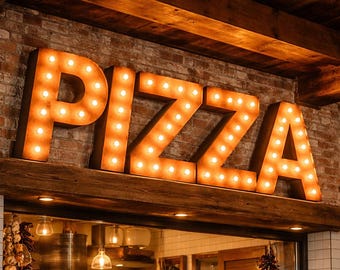 Marquee letters Custom sign wood business...........  Lighted Letters Mobile Coffee BAR PIZZA Restaurant Ice Cream Boba Boutique Shop