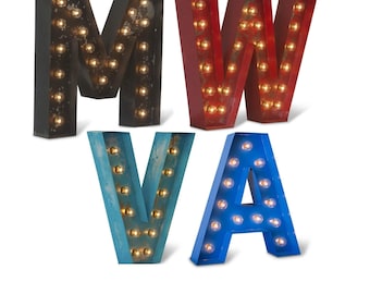Metal marquee letters, marquee letter, light up letter, marquee letter, large 14" to 24" metal marquee letters