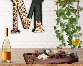 Large metal channel letter, succulent planter or wine cork decor