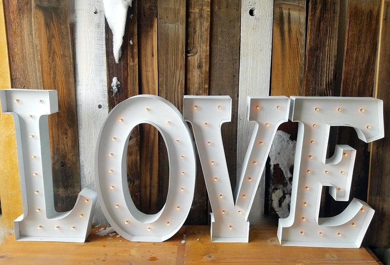 Marquee Sign 4pc LOVE PLAY Lighted Marquee Letters Custom Personalized Marquee Letters........Wedding Business Engagement Bar Home Eat image 4