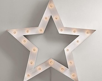Marquee sign star large old vintage style marquee star metal steel...........       wedding birthday home logo business decor