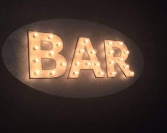 Personalized lighted marquee sign, hard maple wood, custom anniversary decor