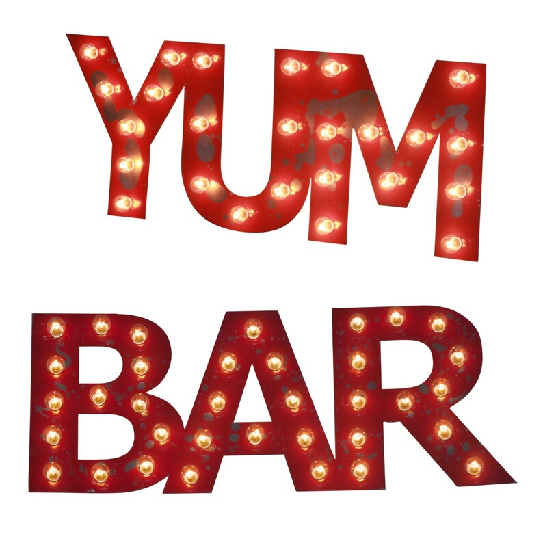 Marquee Sign Marquee Letters Flat Metal Wood BAR Sign LOVE Eat Etsy