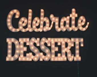 ICE CREAM Stacked, Navy Blue Marquee sign wood letters name personalized lighted marquee sign name...