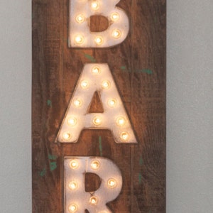 Wood Marquee Sign Lighted Sign Lighted Letters Bar Photos Dream Love Open Business PLAY Game On image 8