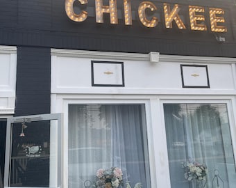 24" Metal Marquee Letter, Light Up Wedding Sign, Custom Outdoor Decor