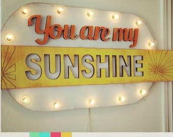 Marquee sign you are my sunshine wood marquee …. home love baby nursery wedding anniversary room