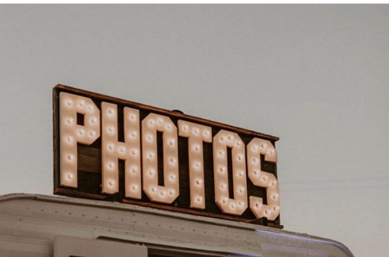 Wood Marquee Sign Lighted Sign Lighted Letters Bar Photos Dream Love Open Business PLAY Game On PHOTOS Sign