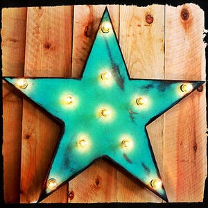 Large marquee sign star vintage marquee lighted wood custom