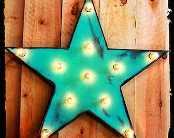 Large marquee sign star vintage marquee lighted wood custom