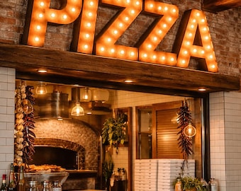 Marquee letters Custom sign wood business...........  Lighted Letters Mobile Coffee BAR PIZZA Restaurant Ice Cream Boba Boutique Shop