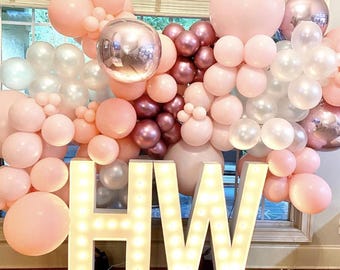 Metal marquee letter light up sign | custom illuminated initial letters | commercial business & wedding decor