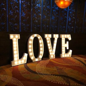 Marquee Sign 4pc LOVE PLAY Lighted Marquee Letters Custom Personalized Marquee Letters........Wedding Business Engagement Bar Home Eat image 7