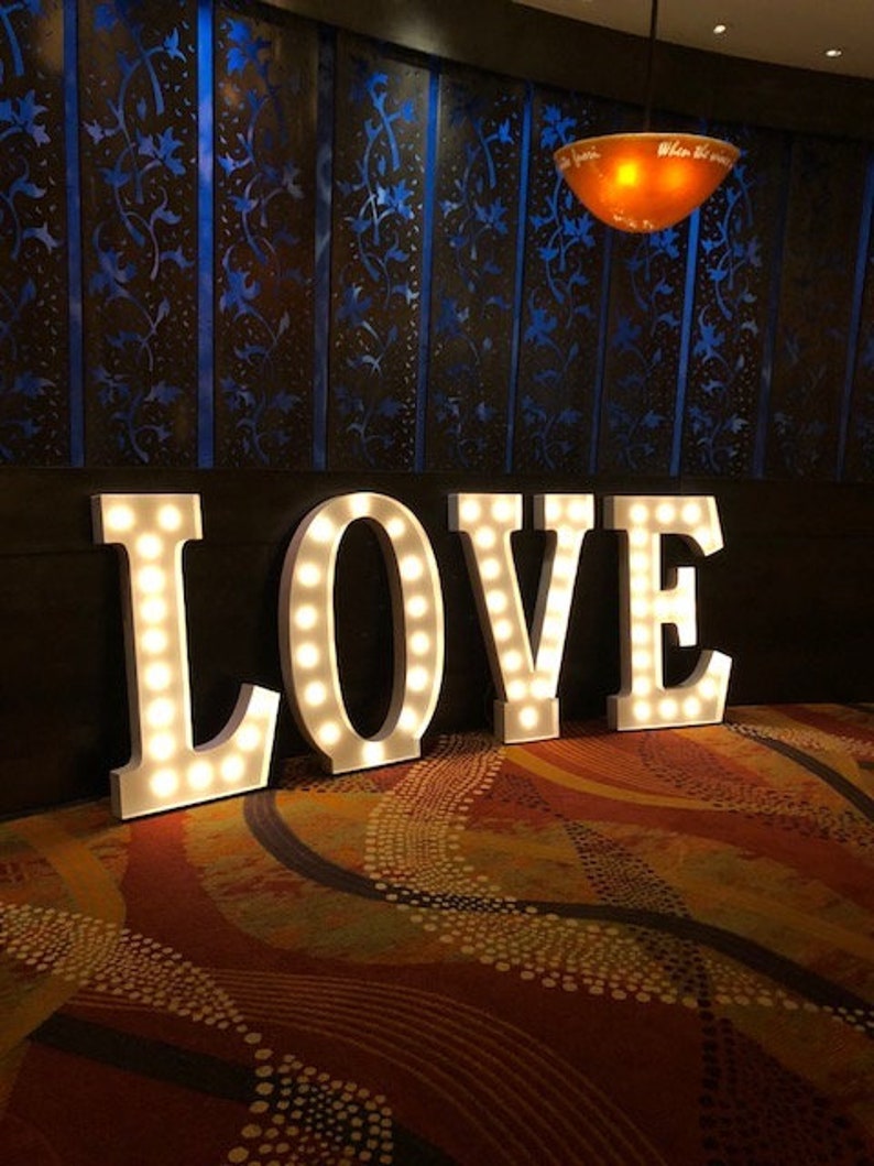 Marquee Sign 4pc LOVE PLAY Lighted Marquee Letters Custom Personalized Marquee Letters........Wedding Business Engagement Bar Home Eat image 7