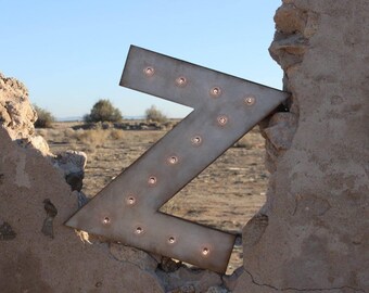 Wood marquee letter, lighted sign, home decor, 16-24 inch