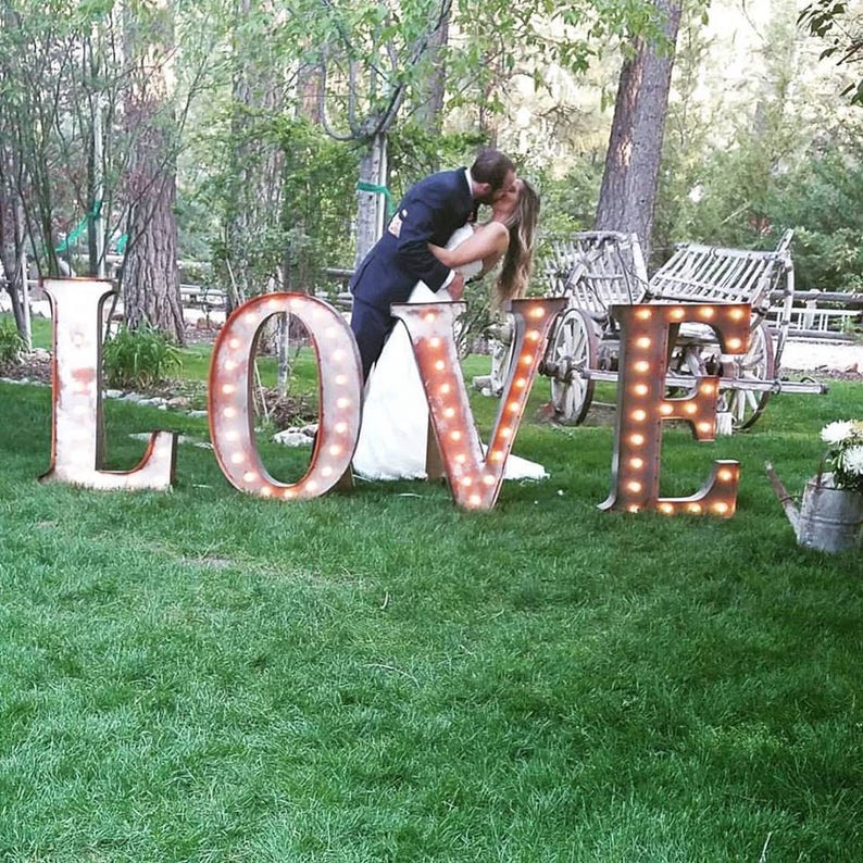 Marquee Sign 4pc LOVE PLAY Lighted Marquee Letters Custom Personalized Marquee Letters........Wedding Business Engagement Bar Home Eat image 1