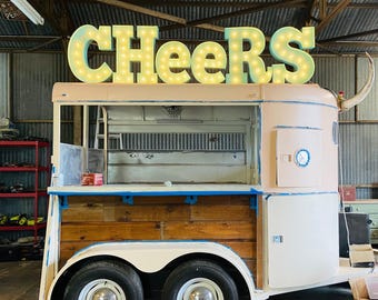 Custom lighted marquee sign, metal or wood event decor