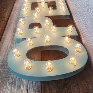 Wood open marquee sign – vintage light up shop decor