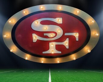 Big marquee sign large team logo marquee… sports team 49ers dodgers giants eagles packers football game room man cave boys christmas gift