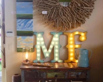 24" wood letter marquee lighted sign marquee sign lighted letter........... nursery wedding one love decor illuminated sign business