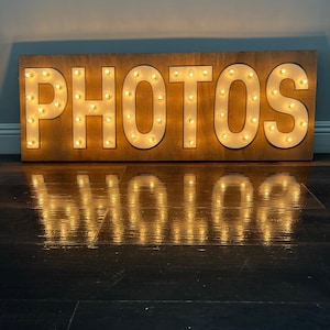 Wood marquee sign lighted sign lighted letters bar photos dream love open business